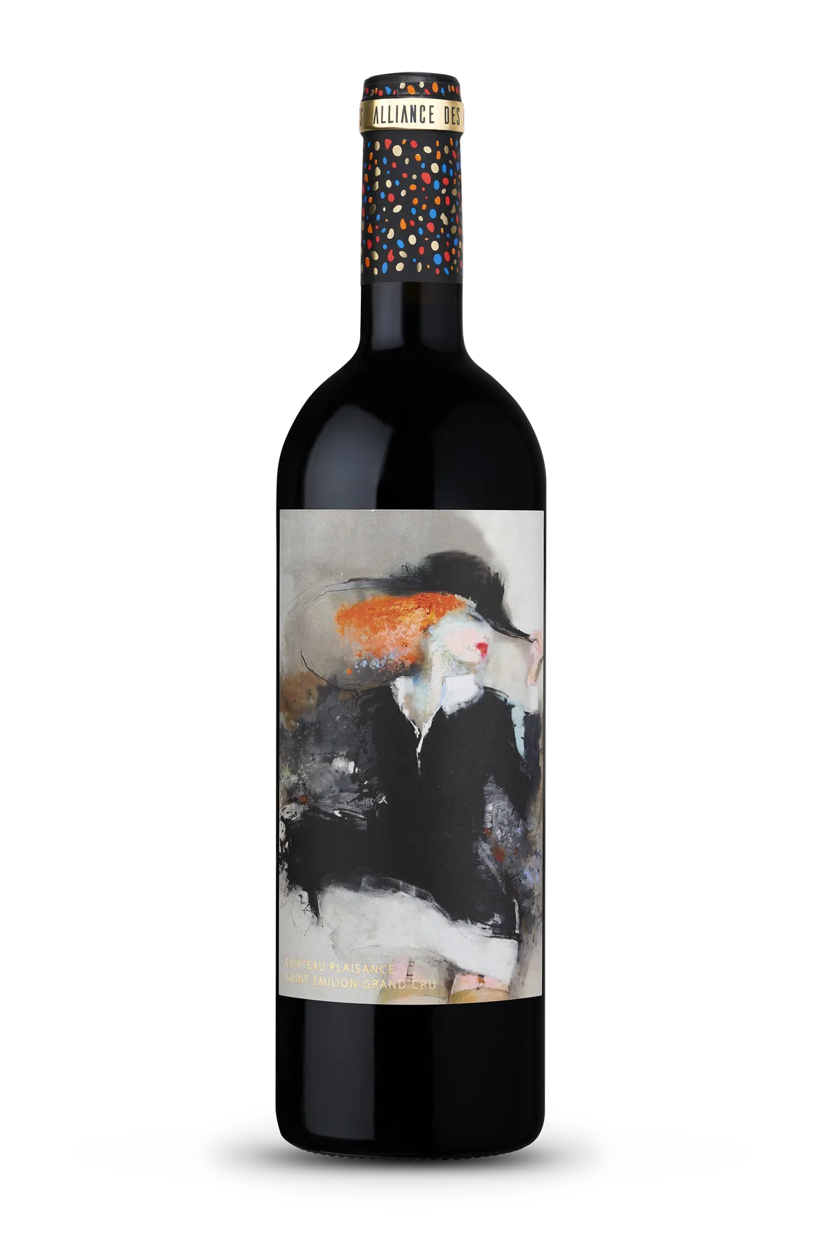 A photograph of a bottle of Alliance des Art award winning Saint-Émilion Grand Cru red wine by Château Plaisance (4 of 6).