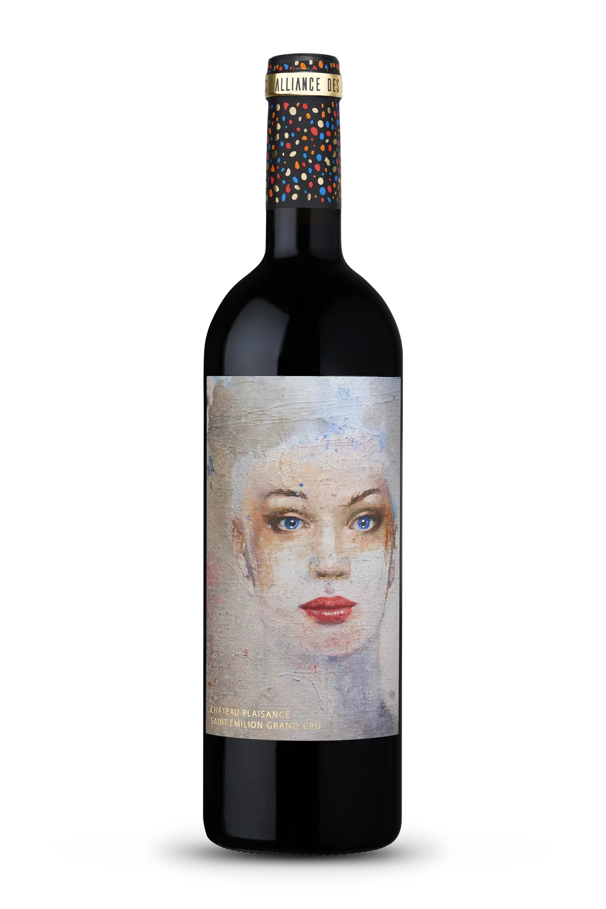 A photograph of a bottle of Alliance des Art award winning Saint-Émilion Grand Cru red wine by Château Plaisance (5 of 6).