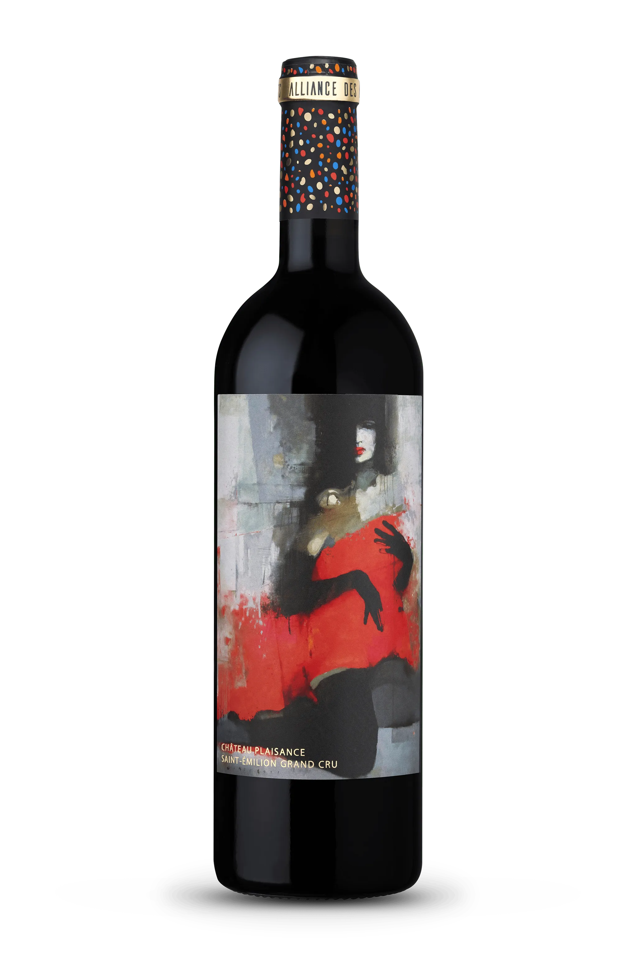 A photograph of a bottle of Alliance des Art award winning Saint-Émilion Grand Cru red wine by Château Plaisance (6 of 6).